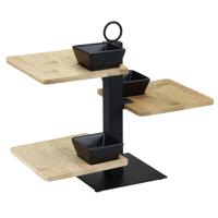 Luxe bamboe serveerplateau/etagere 3 laags 26 cm