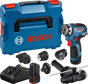 Bosch Professional GSR 12V-35 FC Accu Schroefboormachine FlexiClick 12V 3.0Ah + 5x Hulpstukken in L-Boxx - 06019H3008