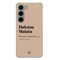 Samsung Galaxy S23 siliconen shockproof hoesje - Hakuna matata Samsung Galaxy S23 siliconen shockproof hoesje - Hakuna matata