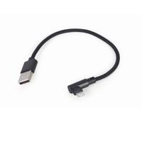 Haakse 8-pins laad- & datakabel, 0.2 m, zwart