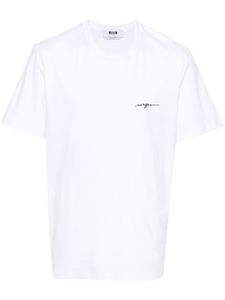 MSGM t-shirt en coton à logo brodé - Blanc