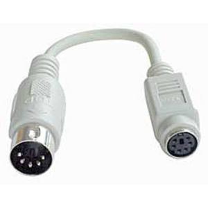 Lindy PS/2 - AT Port Adapter Cable PS/2-kabel 0,15 m 6-p Mini-DIN 5-p Mini-DIN Grijs