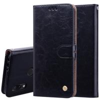 Business Style olie Wax textuur horizontale Flip lederen case voor Xiaomi Redmi 7 met houder & card slots & portemonnee (zwart)
