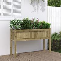 VidaXL Plantenbak met poten 110x31x70 cm geïmpregneerd grenenhout