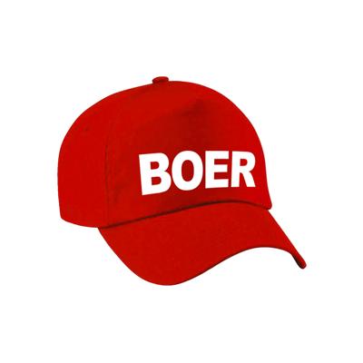 Boeren verkleed petje - rood - voor jongens - verkleed baseball cap - carnaval hoedje