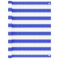 Balkonscherm 90x400 cm HDPE blauw en wit