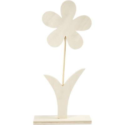 Creativ Company Houten bloem met voet, 26cm