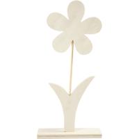 Creativ Company Houten bloem met voet, 26cm