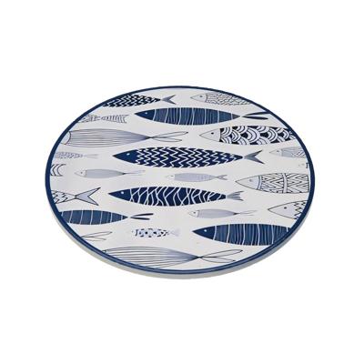 Placemat Versa Blauw Kurk Keramisch Vissen 20 X 0,6 X 20 CM