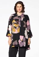 Yoek Blouse SELENA pointy hem | Zwart | Maat 54/56