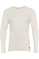 Kronstadt Cable Regular Fit Sweatshirt ronde hals wit, Effen