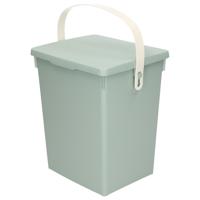Excellent Houseware Gft afvalbakje voor aanrecht - 5,5L - klein - mintgroen - afsluitbaar - compostbakje   - - thumbnail