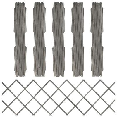 VidaXL Tuinlatwerken 5 st 180x60 cm massief vurenhout grijs