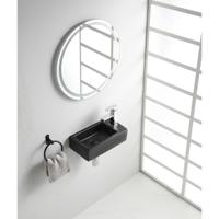 Wiesbaden Rhea M - Fontein - Rechts - 40x22x11cm- Keramiek - Mat Zwart