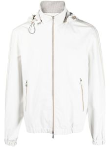 Eleventy veste zippée à rayures - Blanc