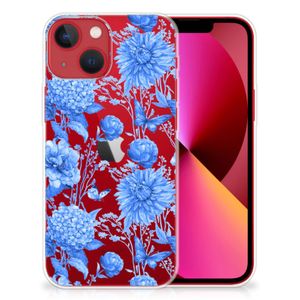 TPU Case voor Apple iPhone 13 Flowers Blue