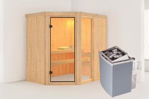 Karibu | Sahib 2 Sauna | Bronzeglas Deur | Kachel 9 kW Geïntegreerde Bediening