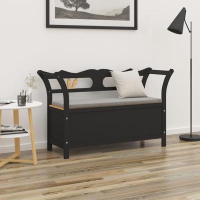 Bankje 107x45x75,5 cm massief vurenhout zwart