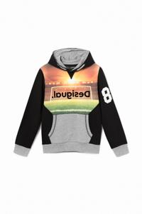 Hoodie in voetbal-stijl - BLACK - 9/10