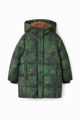Gewatteerde jas met camouflage - GREEN - 7/8