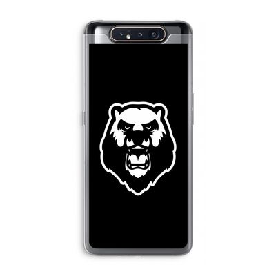 Angry Bear (black): Samsung Galaxy A80 Transparant Hoesje