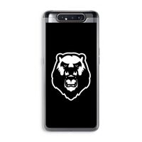 Angry Bear (black): Samsung Galaxy A80 Transparant Hoesje