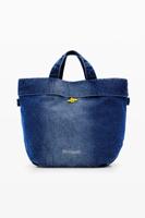 Reversible denim shopper tas L - BLUE - U