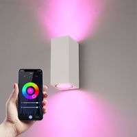 Hofronic Selma WiFi & Bluetooth dimbare LED wandlamp - Google Home en Amazon Alexa - Up & Down light - IP65 - Incl. 2x RGBWW GU10 spots - Wit