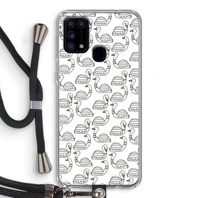 Zwanen: Samsung Galaxy M31 Transparant Hoesje met koord