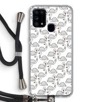 Zwanen: Samsung Galaxy M31 Transparant Hoesje met koord