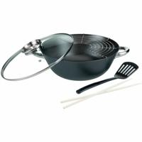 Wokpan GSW Staal Gesmeden staal Ø 32 cm 4 Onderdelen
