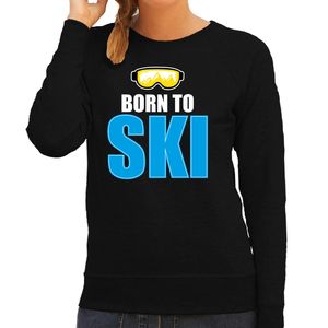 Apres-ski sweater / trui Wintersport Born to ski zwart voor dames