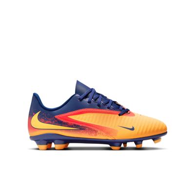 Nike Phantom 6 Low Haaland Club Gras / Kunstgras Voetbalschoenen (MG) Kids Donkerblauw Oranje Geel Rood