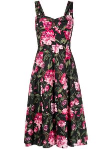 Marchesa Rosa robe Holly en coton à fleurs - Noir