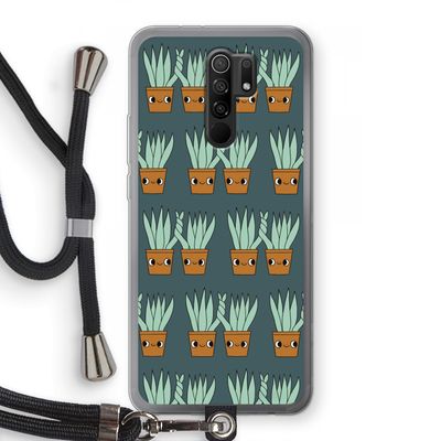Sansevieria: Xiaomi Redmi 9 Transparant Hoesje met koord