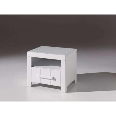 2e Halve Prijs Leen Bakker - Vipack Nachtkastje Erik - 1 Lade - MDF - Wit - 39x50x42 Cm