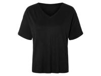 esmara Dames linnen t-shirt (S (36/38), Zwart)