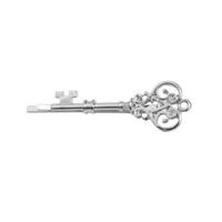 Vintage dames haarspeld mini sleutel haarspeld woord clip Gielen accessoires (zilver)