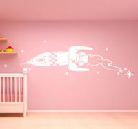 Sticker raket ruimte sterren