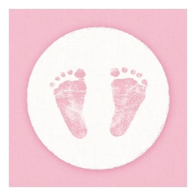 40x Servetten geboorte meisje roze/wit 3-laags