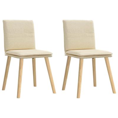 Eetkamerstoelen 2 st stof crmekleurig