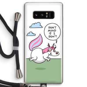 Unicorn: Samsung Galaxy Note 8 Transparant Hoesje met koord