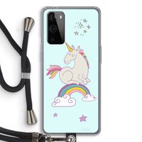 Regenboog eenhoorn: OnePlus 9 Pro Transparant Hoesje met koord