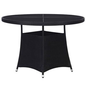 vidaXL Tuintafel 110x74 cm poly rattan zwart