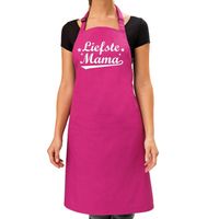 Liefste mama kado bbq/keuken schort roze voor dames - Feestschorten