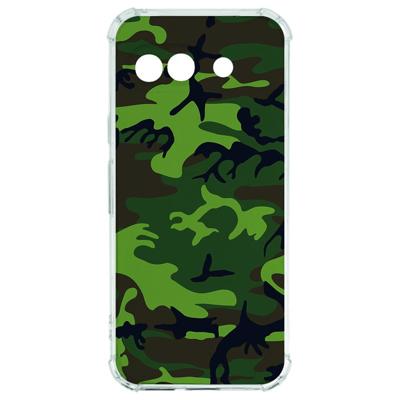 Google Pixel 9a Hoesje - Army Dark TPU Antishock Google Pixel 9a Hoesje - Army Dark TPU Antishock