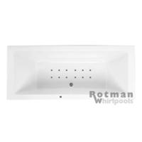 Whirlpool bad Rotman Plan | 180x80 cm | Acryl | Elektronisch | Luchtsysteem | Wit