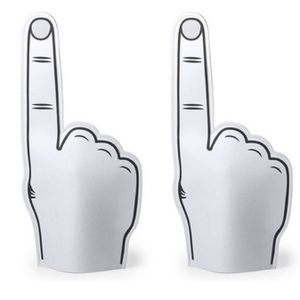 6x stuks foam handen vinger wit 25 x 50 cm supporter feestartikelen