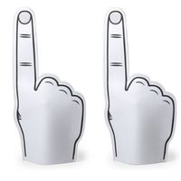 6x stuks foam handen vinger wit 25 x 50 cm supporter feestartikelen