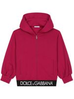 Dolce & Gabbana Kids hoodie à bande logo - Rouge - thumbnail